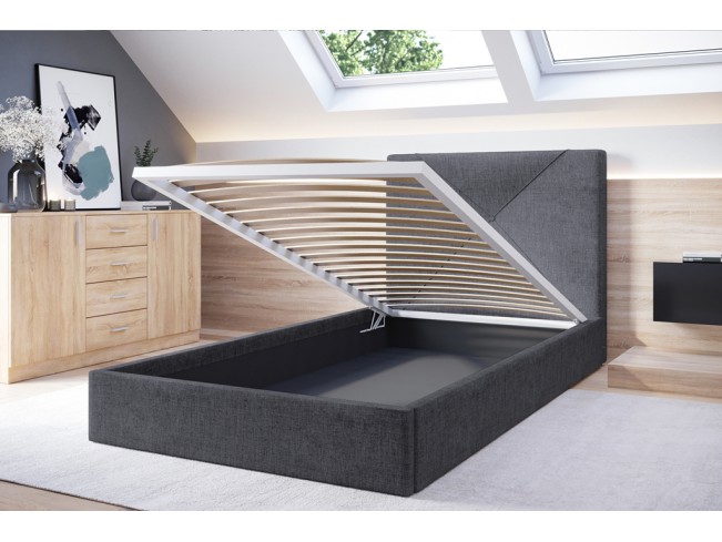 Łóżko tapicerowane Rino 90 Sawana 14 czarny