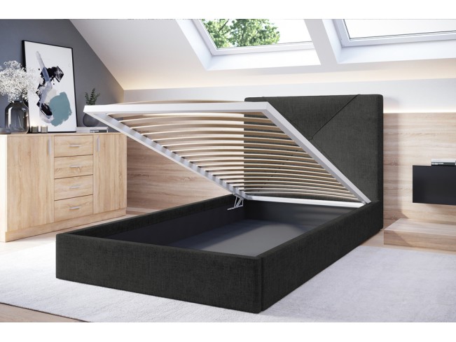 Łóżko tapicerowane Rino 80 Sawana 14 czarny