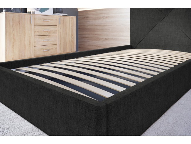 Łóżko tapicerowane Rino 120 Sawana 14 czarny