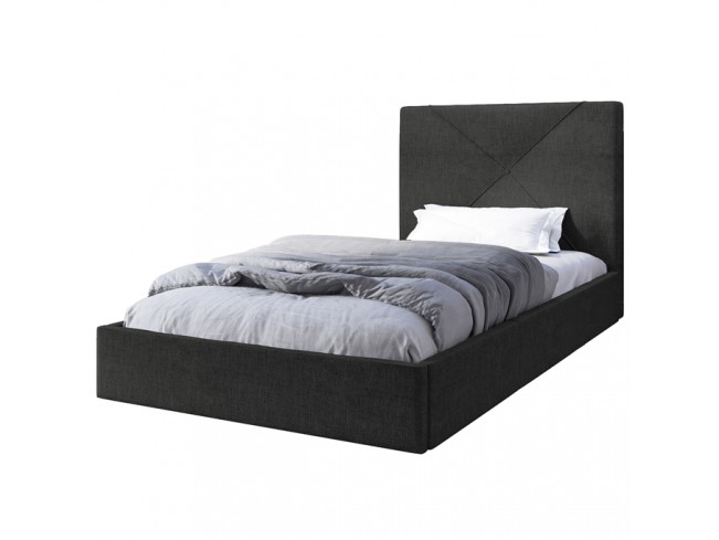 Łóżko tapicerowane Rino 120 Sawana 14 czarny - widok z przodu