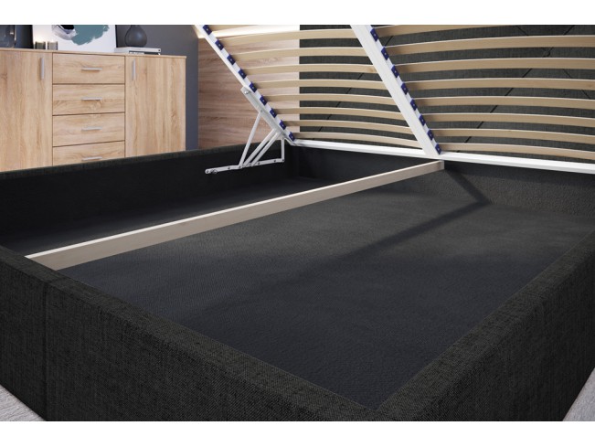 Łóżko tapicerowane Rino 180 Sawana 14 czarny