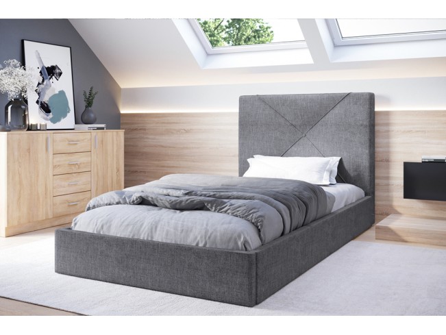 Łóżko tapicerowane Rino 80 Sawana 21 jasny szary