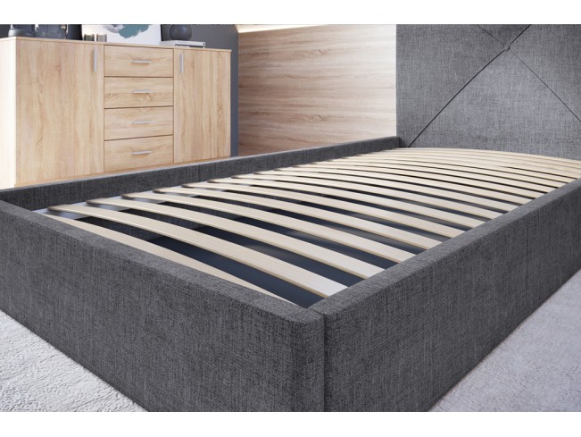 Łóżko tapicerowane Rino 80 Sawana 21 jasny szary