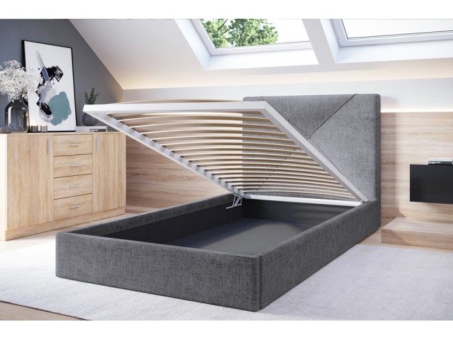 Łóżko tapicerowane Rino 90 Sawana 21 jasny szary