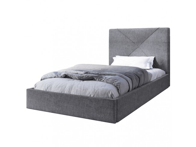 Łóżko tapicerowane Rino 90 Sawana 21 jasny szary - widok z przodu