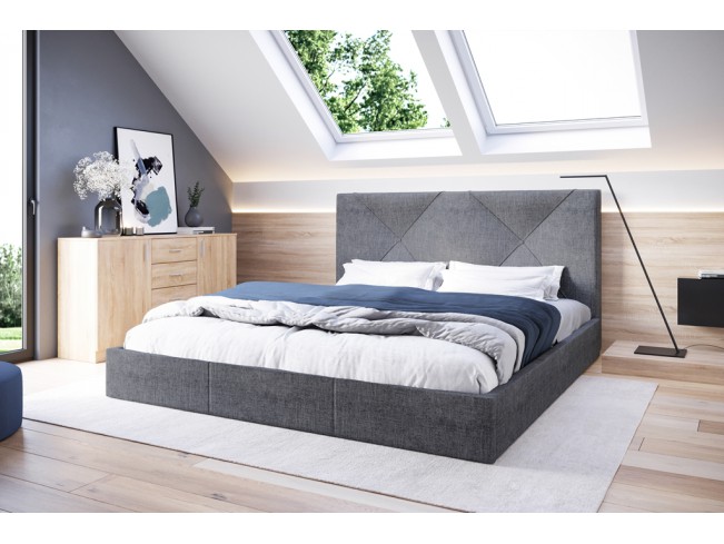 Łóżko tapicerowane Rino 180 Sawana 21 jasny szary