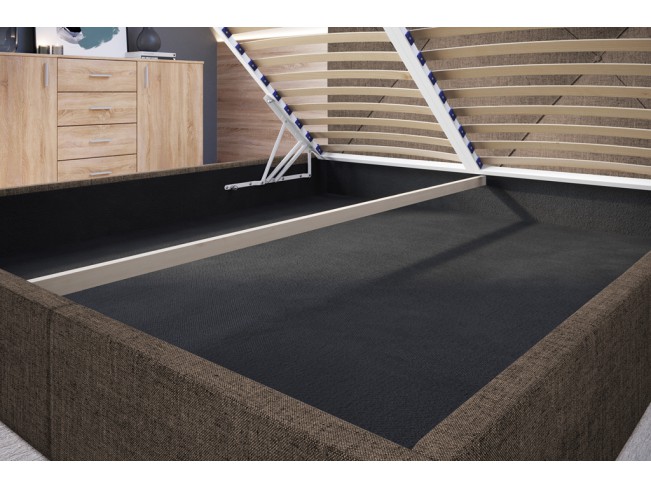 Łóżko tapicerowane Rino 140 Sawana 25 ciepły brąz