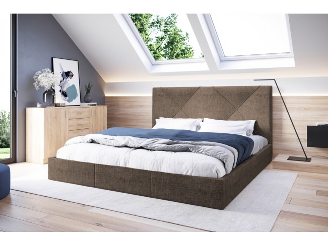 Łóżko tapicerowane Rino 180 Sawana 25 ciepły brąz