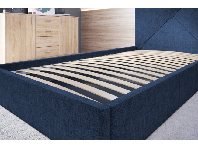 Łóżko tapicerowane Rino 120 Sawana 80 niebieski jeans