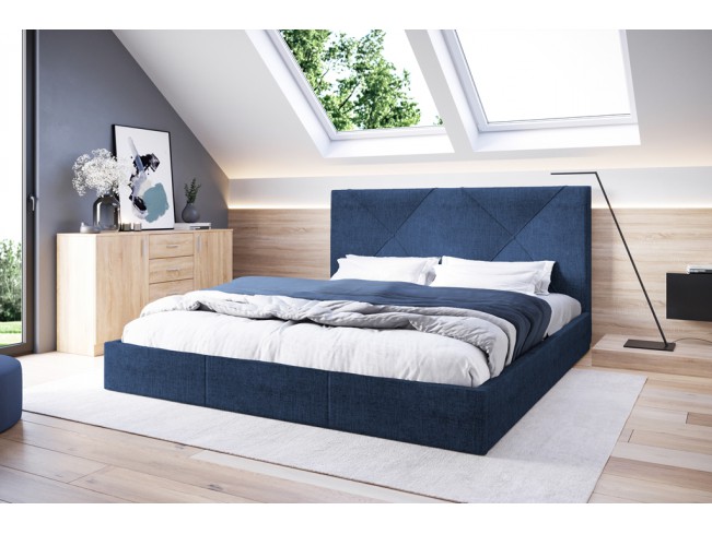 Łóżko tapicerowane Rino 140 Sawana 80 niebieski jeans