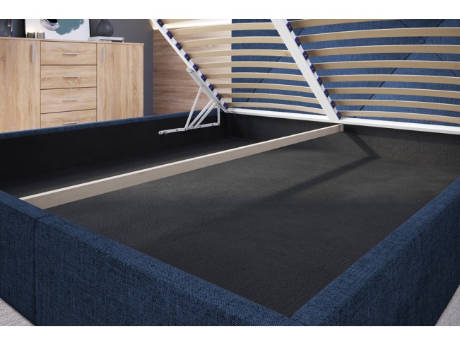 Łóżko tapicerowane Rino 140 Sawana 80 niebieski jeans