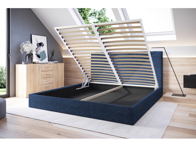 Łóżko tapicerowane Rino 180 Sawana 80 niebieski jeans