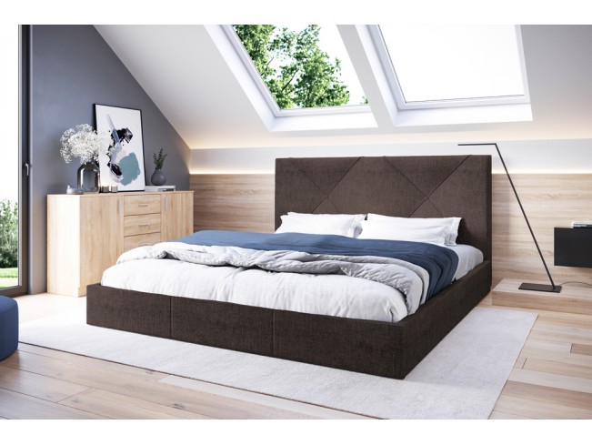 Łóżko tapicerowane Rino 140 Inari 24 mleczna czekolada