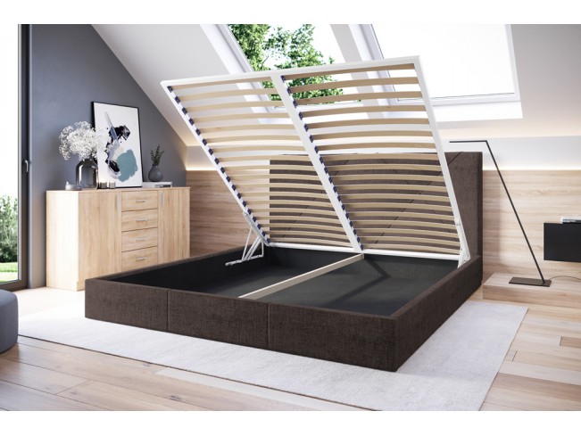 Łóżko tapicerowane Rino 140 Inari 24 mleczna czekolada