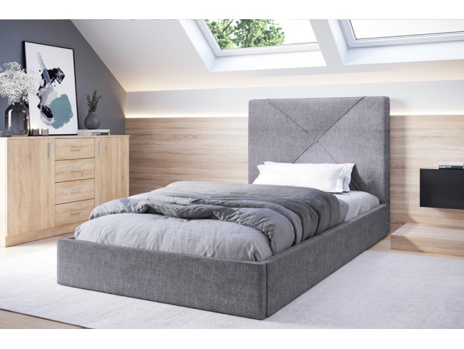 Łóżko tapicerowane Rino 80 Inari 91 jasny szary