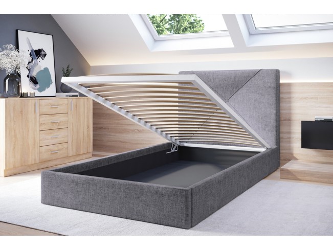 Łóżko tapicerowane Rino 120 Inari 91 jasny szary