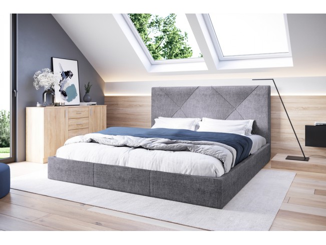 Łóżko tapicerowane Rino 140 Inari 91 jasny szary