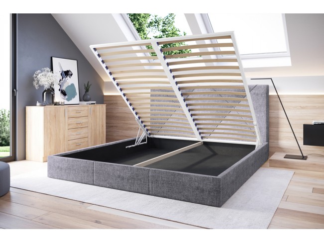 Łóżko tapicerowane Rino 180 Inari 91 jasny szary