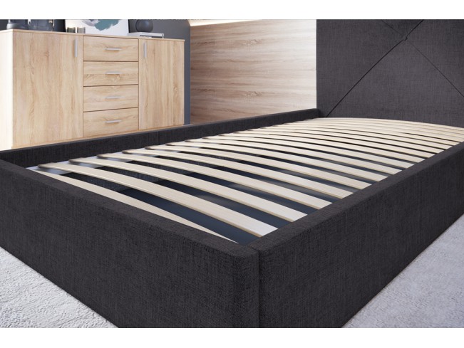 Łóżko tapicerowane Rino 80 Inari 96 ciemny szary