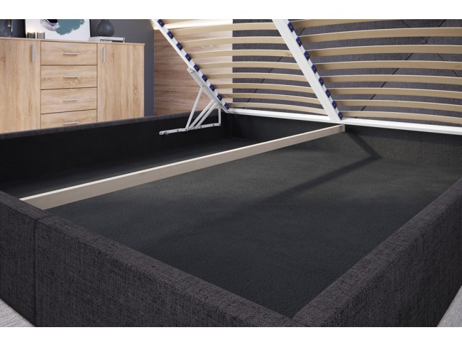 Łóżko tapicerowane Rino 140 Inari 96 ciemny szary