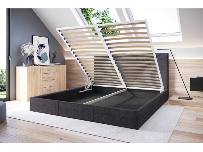 Łóżko tapicerowane Rino 140 Inari 96 ciemny szary