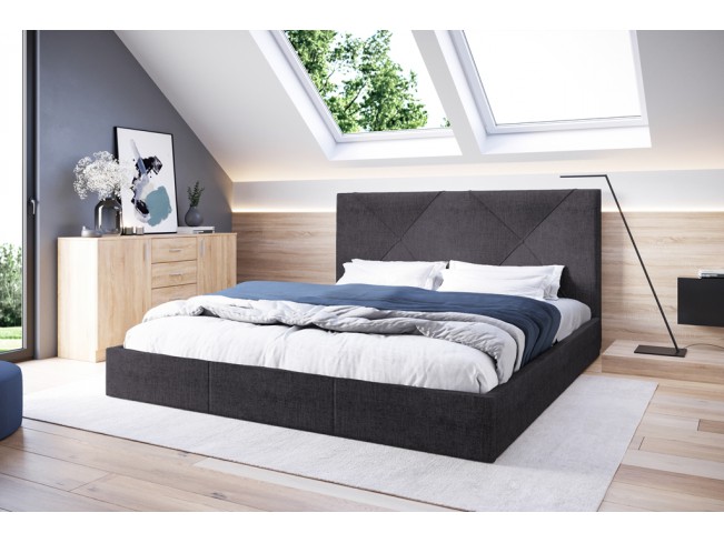 Łóżko tapicerowane Rino 160 Inari 96 ciemny szary