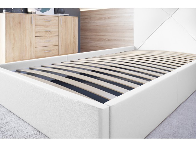 Łóżko tapicerowane Rino 120 Madryt 920 biały