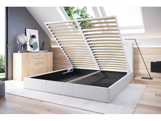 Łóżko tapicerowane Rino 140 Madryt 920 biały