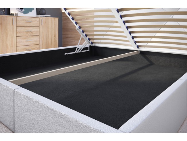 Łóżko tapicerowane Rino 140 Madryt 920 biały