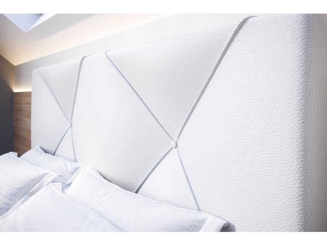 Łóżko tapicerowane Rino 140 Madryt 920 biały