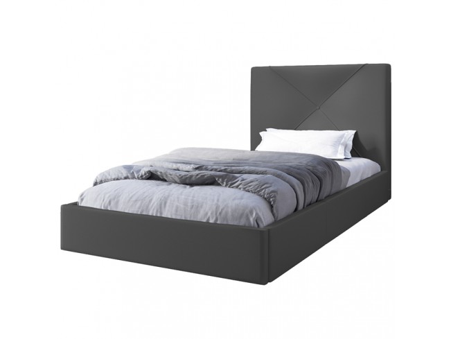 Łóżko tapicerowane Rino 80 Madryt 995 szary - widok z przodu