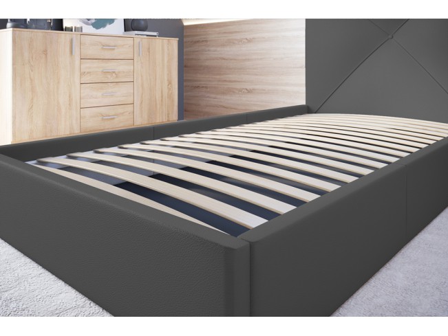 Łóżko tapicerowane Rino 120 Madryt 995 szary