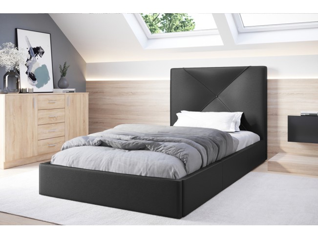 Łóżko tapicerowane Rino 80 Madryt 9100 czarny