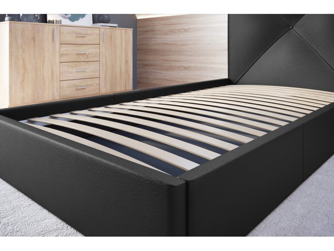 Łóżko tapicerowane Rino 120 Madryt 9100 czarny