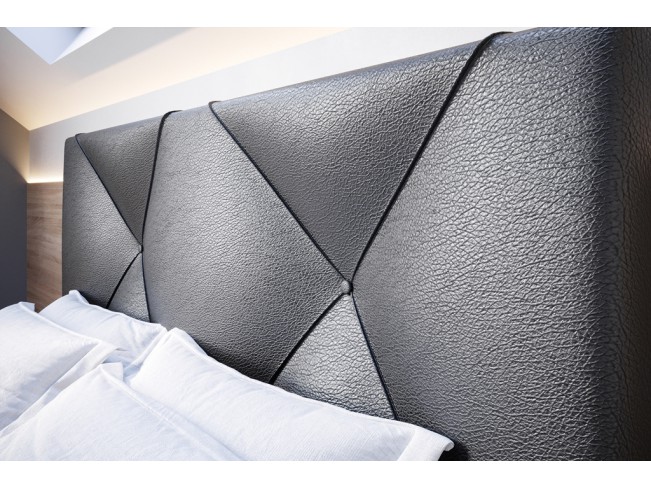 Łóżko tapicerowane Rino 140 Madryt 9100 czarny