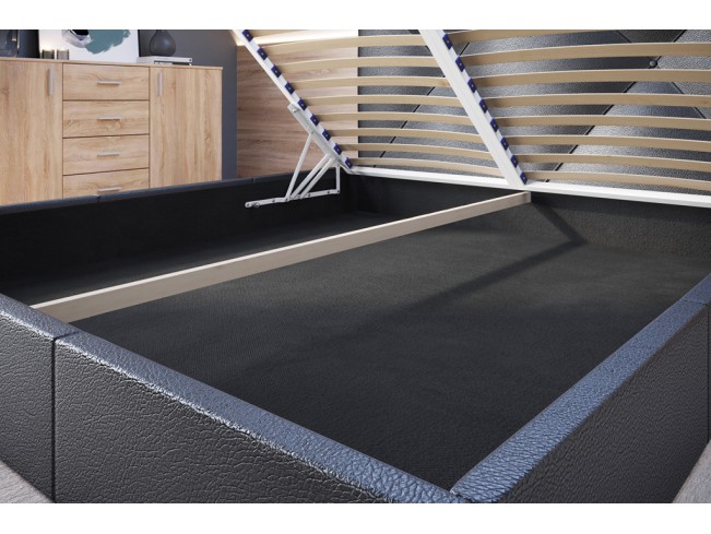 Łóżko tapicerowane Rino 160 Madryt 9100 czarny