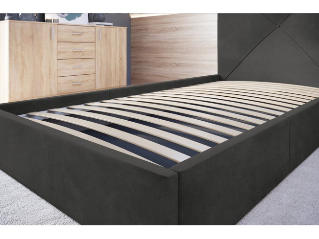 Łóżko tapicerowane Rino 90 Kronos 22 stalowy