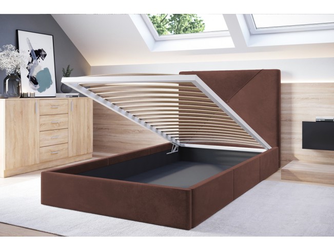 Łóżko tapicerowane Rino 80 Kronos 29 łososiowy