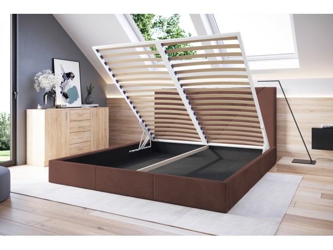 Łóżko tapicerowane Rino 180 Kronos 29 łososiowy