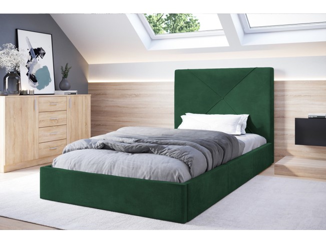 Łóżko tapicerowane Rino 120 Kronos 19 butelkowa zieleń
