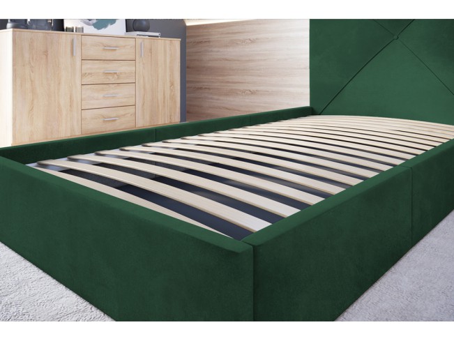 Łóżko tapicerowane Rino 120 Kronos 19 butelkowa zieleń
