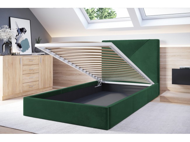 Łóżko tapicerowane Rino 120 Kronos 19 butelkowa zieleń