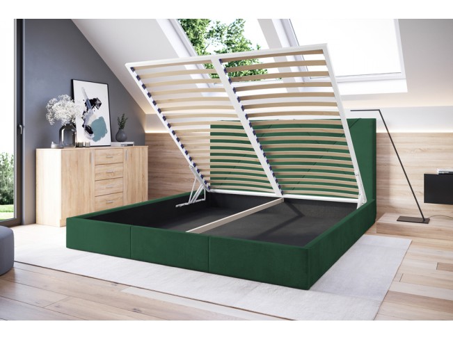 Łóżko tapicerowane Rino 180 Kronos 19 butelkowa zieleń