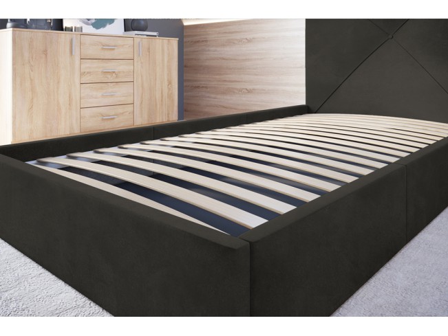 Łóżko tapicerowane Rino 80 Kronos 34 ciemny szary