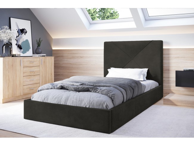 Łóżko tapicerowane Rino 120 Kronos 34 ciemny szary