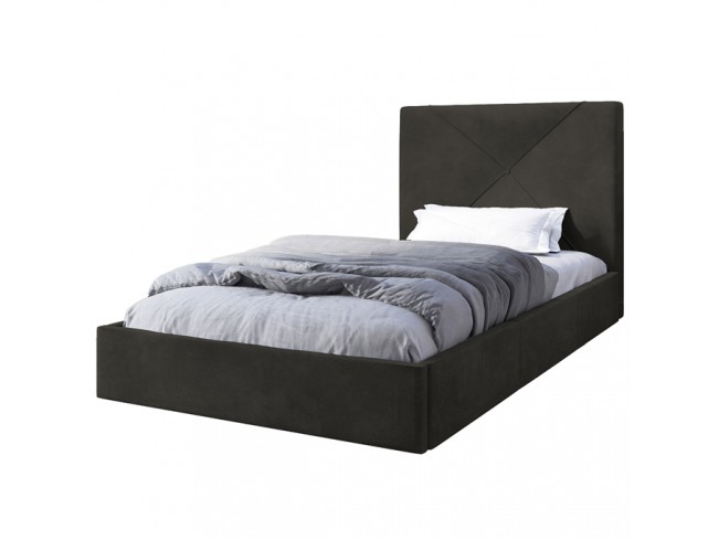 Łóżko tapicerowane Rino 120 Kronos 34 ciemny szary - widok z przodu