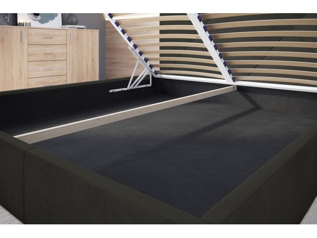 Łóżko tapicerowane Rino 140 Kronos 34 ciemny szary