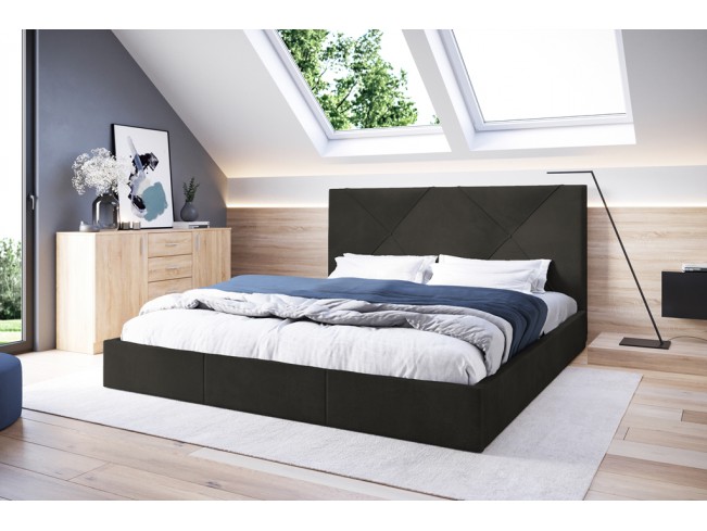 Łóżko tapicerowane Rino 180 Kronos 34 ciemny szary