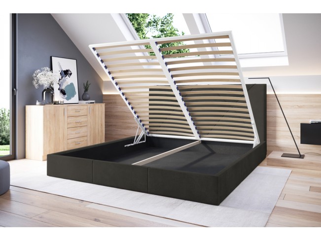 Łóżko tapicerowane Rino 180 Kronos 34 ciemny szary