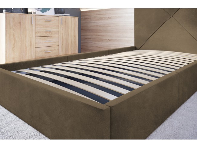 Łóżko tapicerowane Rino 80 Monolith 09 jasny brąz